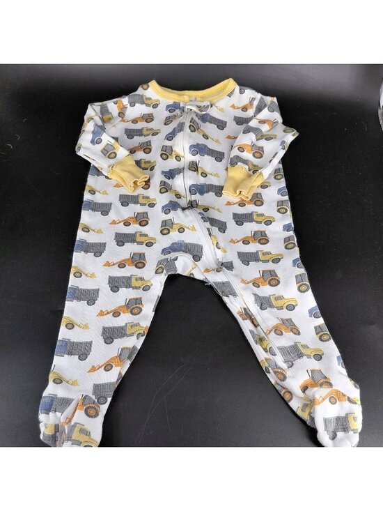 HB Other - HB One Piece Pajamas Boys 6-9 Months Multicolor Trucks Zip Footed Cotton Sleeper